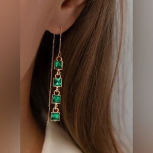 Gemstone drop earrings A908